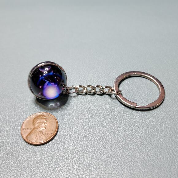 Creative Galaxy Zodiac Double-Sided Glass Orb Keychain - Picture 5 of 8
